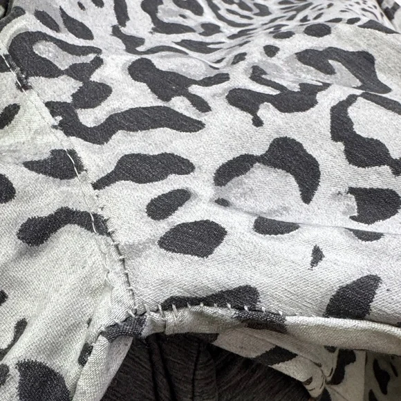 🐆 Made in Italy Leopard Print Jogger Pants Gray Black Women’s Casual Lounge - Picture 6 of 6